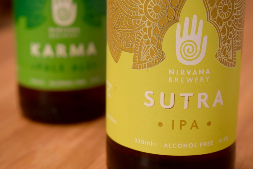 Two bottles of Nirvana Brewery beer - Karma and Sutra