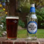 Old Speckled Hen Low Alcohol bottles and glass